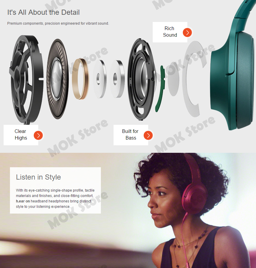 Sony h.ear on MDR-100AAP Headphones Hi-Res Audio Foldable= | eBay